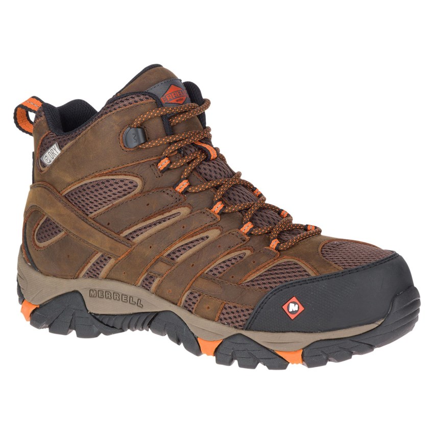 Bottes de Securite Merrell Moab Vertex Mid Waterproof Comp Toe Marron Homme | Y.T.BRLC